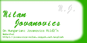 milan jovanovics business card